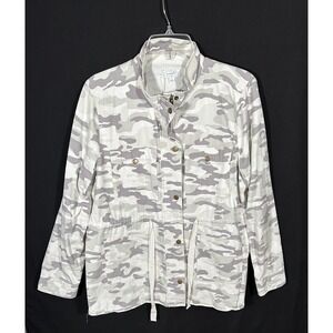 Mud Pie Camo Cargo Jacket women's Large New‎ utility jacket fashion layering